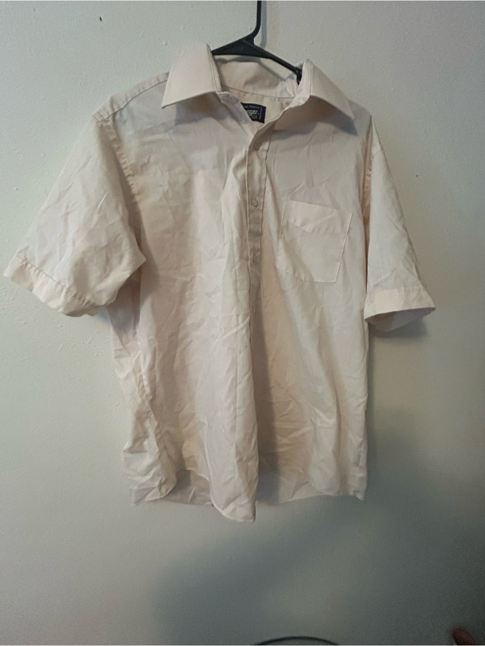 Challenger Classic Men's Short Sleeve Button-Up Shirt - Cream